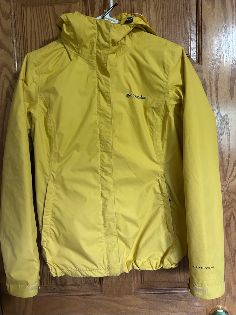 Columbia Bright Yellow Hooded Rain Shell